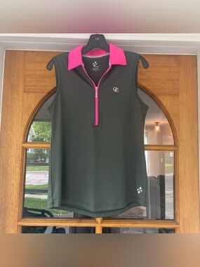 Jofit Women's Golf Tank Green/Pink Old Collier Country Club Logo Size Medium